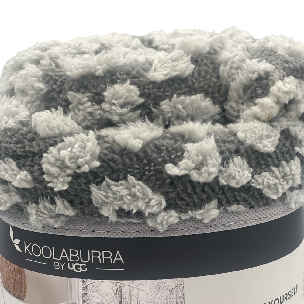Koolaburra by UGG Blanket Alaina Leopard Sherpa Throw Gray 50 x 70 inch - Picture 3 of 5